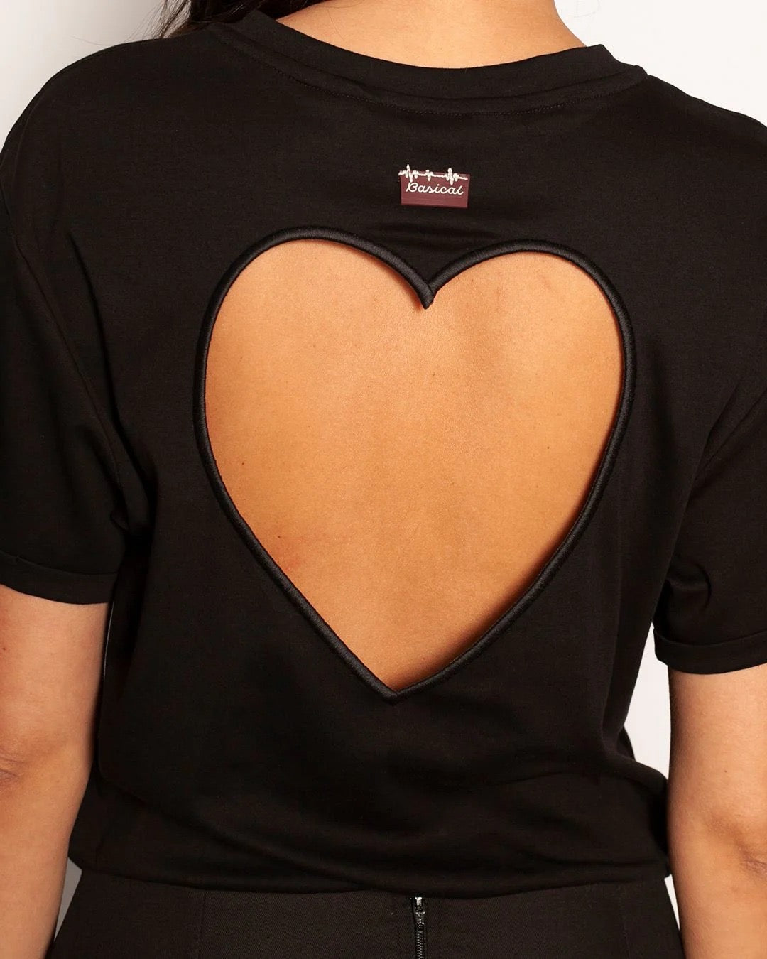 OPEN HEART BLACK DRESS