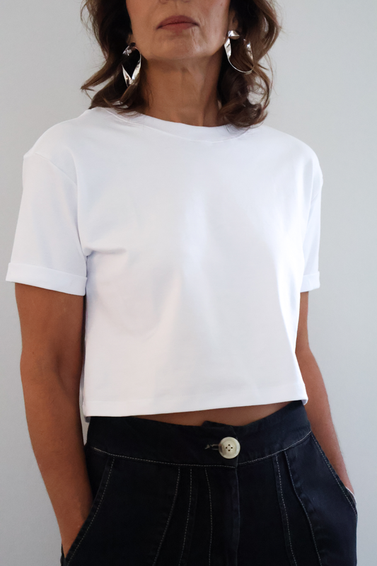 OPEN HEART CROP TOP WHITE