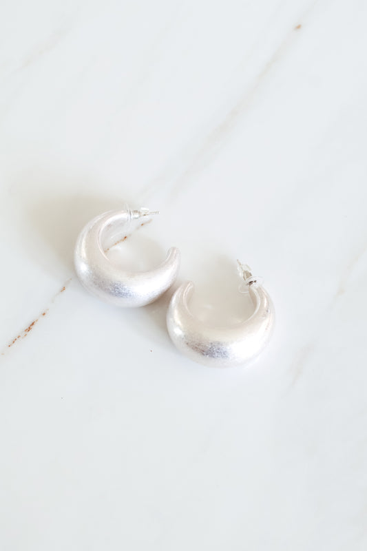 SILVER CHUNKY HOOPS